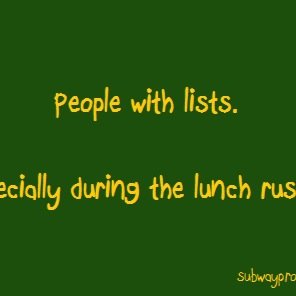 SubwayExprience's profile picture. Tweet us you're experiences either while working at Subway or just eating there!