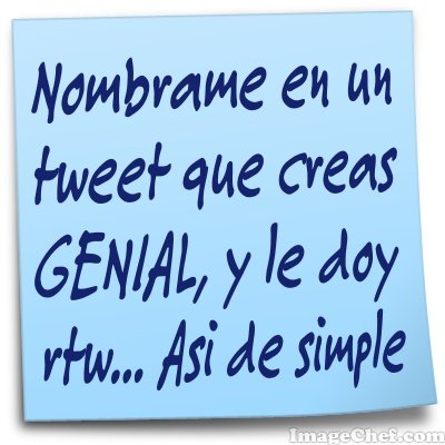 rettwitero's profile picture. Sigo personas y si sus tweets son buenos les doy rtw para que todos puedan verlos... Sigueme y te sigo...