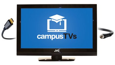 campusTVs rents HD TVs to college students for the academic year and we make it really easy to share the cost with up to eight roommates.