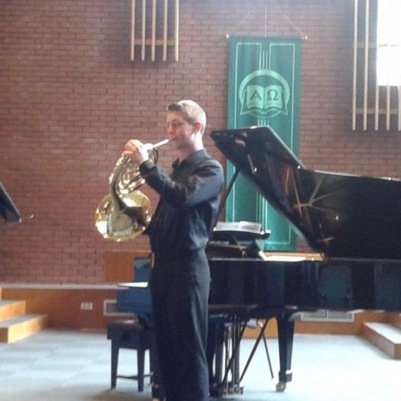 Studying at the Royal Northern College of Music on French Horn