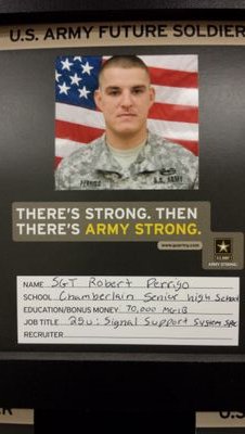 Hello everyone, 
my name is SGT Robert Perrigo. I have been in the Army for 6 years now. I recently got assigned as a recruiter in griffith indiana