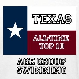 The Texas All-Time Top 10 in Age Group swimming.  We track, update and maintain the list of the fastest swims by Texans 18 & under.