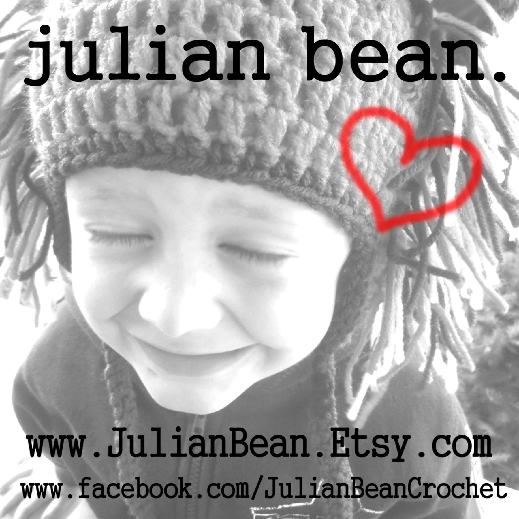 Julian Bean offers amazing handmade crochet products, for all ages! You can also find me on Etsy, Facebook and Pinterest!