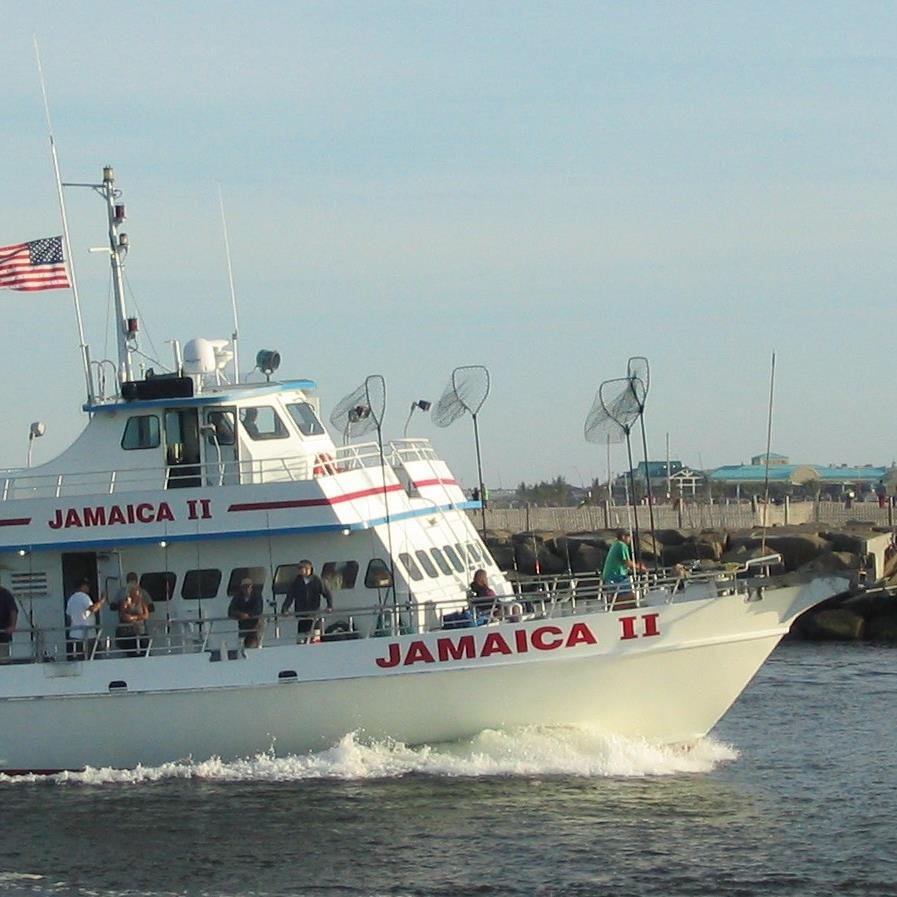 JamaicaII 1/2 Day 8am and 2pm for Fluke and Sea Bass Tues-Sunday, All Day Fluke and Seabass on Mondays all summer thru Sept. Sea Bass, Cod, Tuna trips in Fall