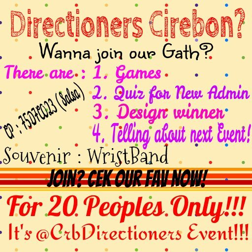 CrbDirectioners's profile picture. ContactPerson: PIN BB 75D7C023 | Supported by @onedirection_ID Official Fanbase Cirebon Directioners | Mau jadi Admin? CekFav!