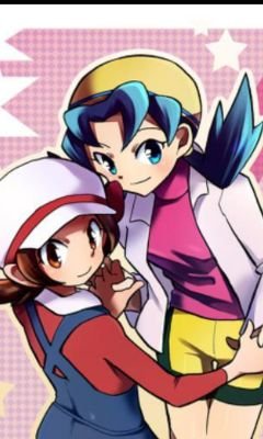L:hi I'm Lyra I have brown hair!pokemon:cyndaquil,Ponyta!K:Hello....I'm Kris I have blue hair...pokemon:Misdreavus..L+K:sisters #Taken!