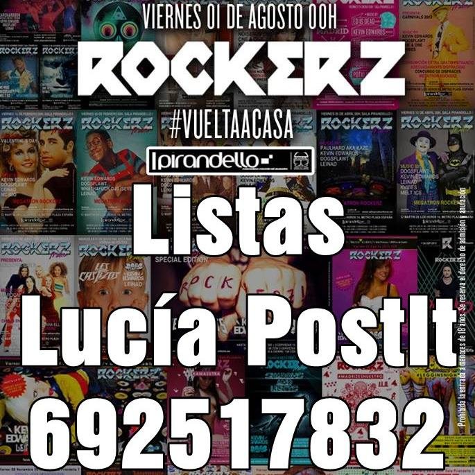 RRPP ROCKERZ MADRID ! LA MEJOR FIESTA DE LOS VIERNES NOCHE ! PIDE TUS LISTAS E INFO AL 692517832 // 605571394