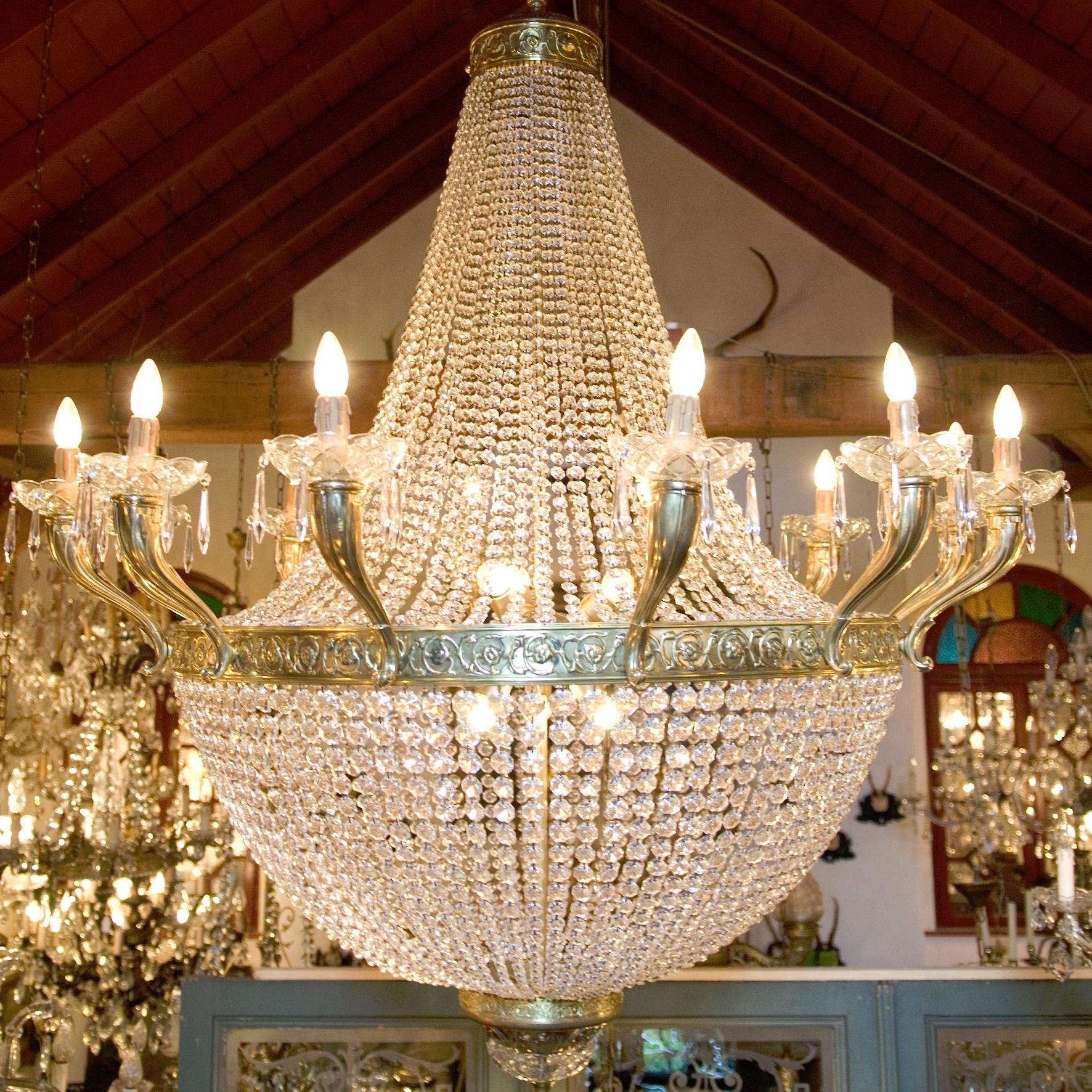 Greatest Collection of Chandeliers in Europe. Interior Design. Antique. Crystal Chandeliers, French Chandeliers, Castle Chandliers, Maria Theresa Chandeliers.