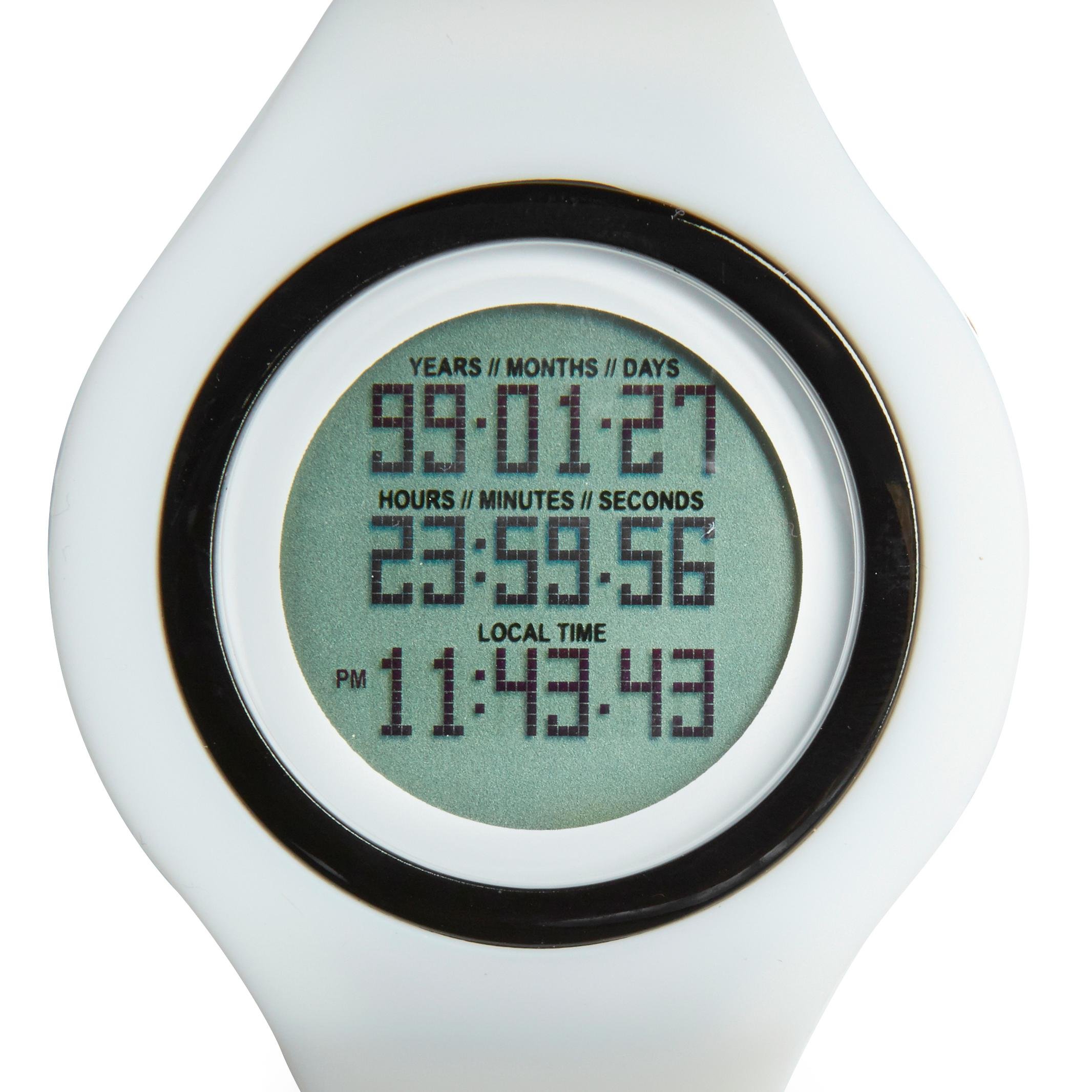 The Tikker Watch counts down your estimated life expectancy so you remember to use every second to live a stronger, heathier, and more fulfilling life.