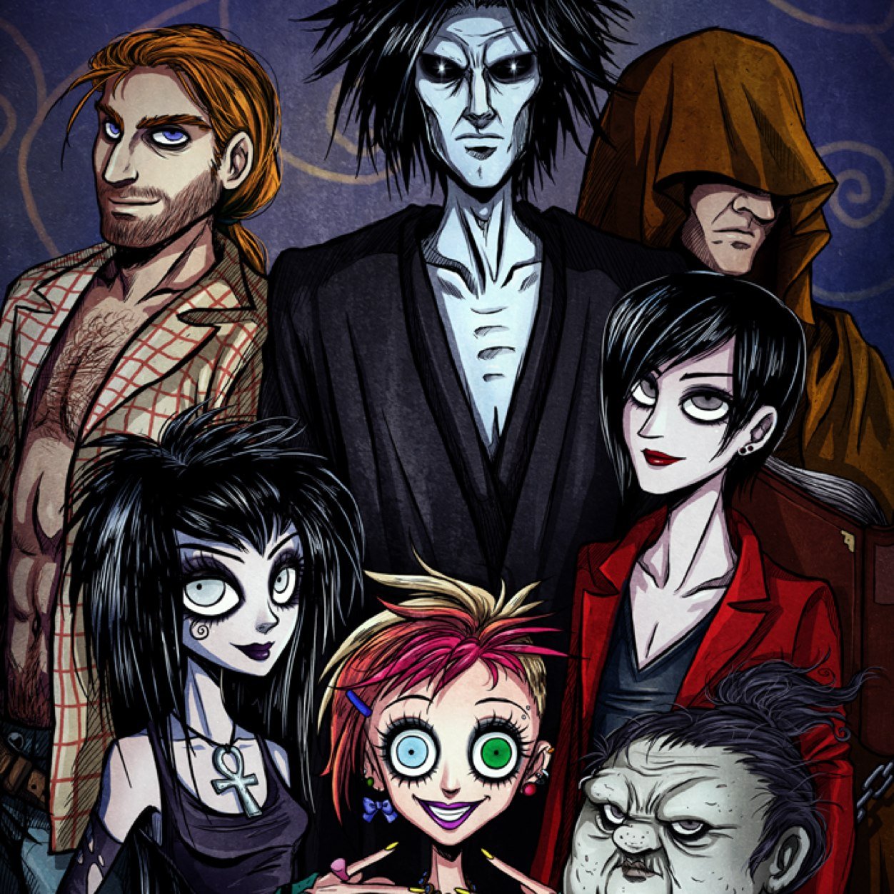 Destiny, Death, Dream, Destruction, Despair, Desire and Delirium. Aspects of the universe, nameless here forevermore...