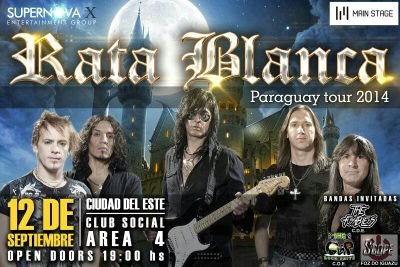 SupernovaX Group te trae a RATA BLANCA EN VIVO! 12 de setiembre!!!