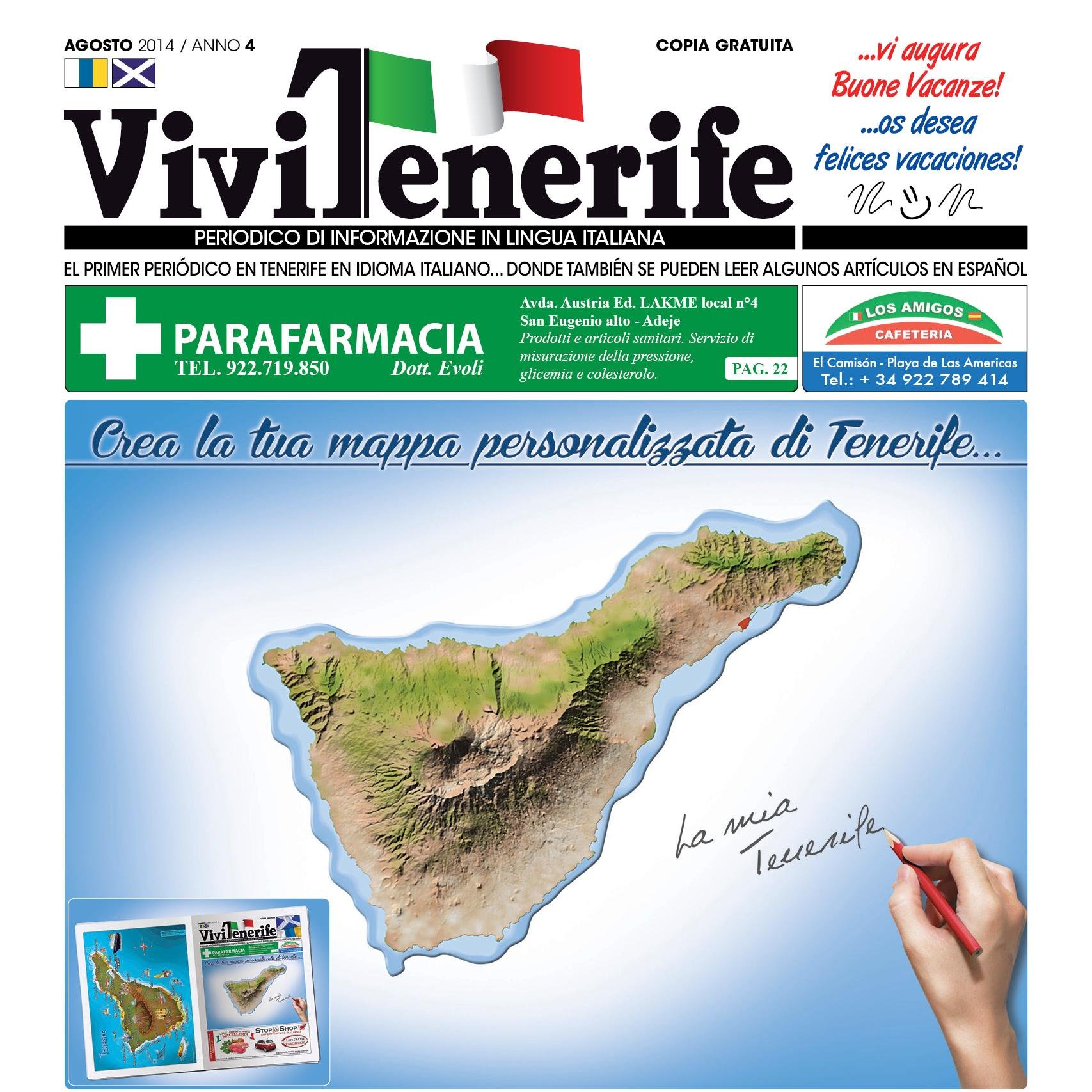 Vivi Tenerife El primer medio de comunicación en Tenerife en idioma italiano... donde también se pueden leer artículos en español!