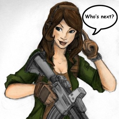 YOU FUCKERS WHO SHOT ME?! Wh-- *looks up from the game* oh...uh...hello...I'm Mandy...