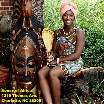 Imported African Art Gallery and Gift Shop. Clothing, herbs, incense, and more. IG:house_of_africa  #:704-376-6160