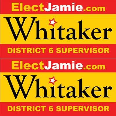 Jamie Whitaker is a candidate for San Francisco's District 6 Supervisor. Breathe Easier - Vote Whitaker! Jamie Whitaker for Supervisor, 2014 FPPC # 1366050