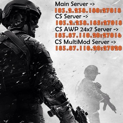 Davaj Gaming, India. Condition Zero: 103.2.238.180:27018, Cs 1.6: 103.2.238.185:27018.