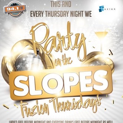 FuzionThursdays's profile picture. Party On The Slopes!!! FREE Drinks Before 12! Ladies FREE before 12 Midnight! Cascadia Hotel, St. Anns