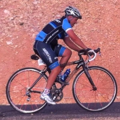 Rocky Mountian cyclist just trying to not come in last.