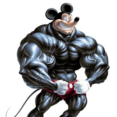 Bodybuilderin Mopse Zierlicher Fisten