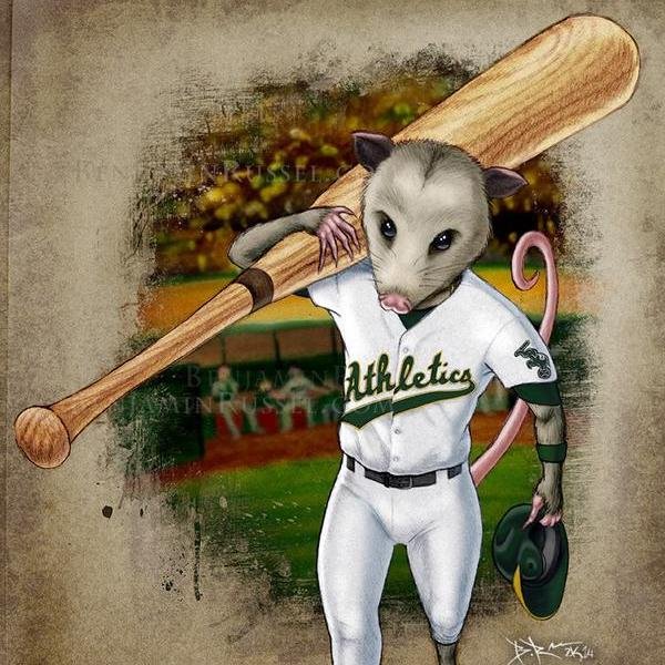 I'm Olmedo, the @Athletics Rally Opossum. I live in the http://t.co/UNebcG6AiW Coliseum. @ColiseumSewage feeds me walkoff pie. #RallyPossum #RallyOpossum