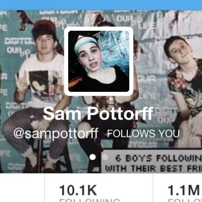 Congrats on your Sam follow!❤️please go follow my Sam fan account :) @idk_pottorff_