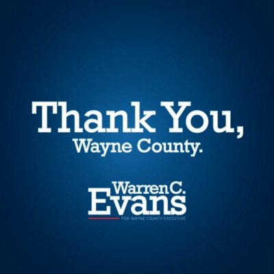 This is the official Twitter page to elect Warren C. Evans Wayne County Executive. Paid for by the Committee to Elect Warren C. Evans. #wce4wce