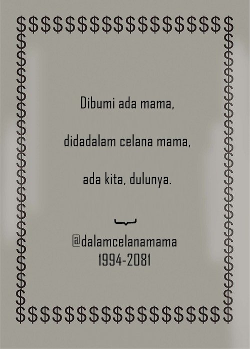 Lahir dibumi, dibesarkan oleh mama di Indonesia, suka sastra, suka ngopi juga.