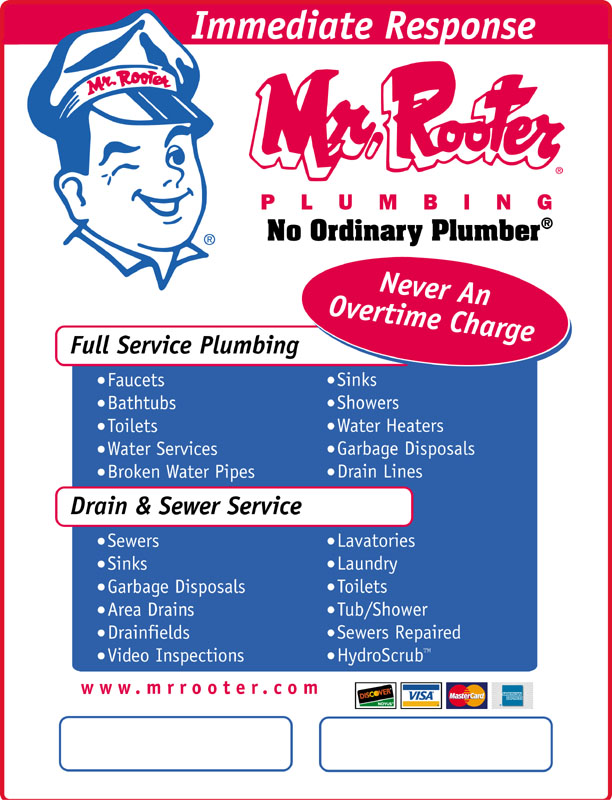 We do all types of plumbing and drain repairs.