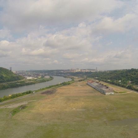 Riverfront development at the former LTV site in Pittsburgh's Hazelwood community.