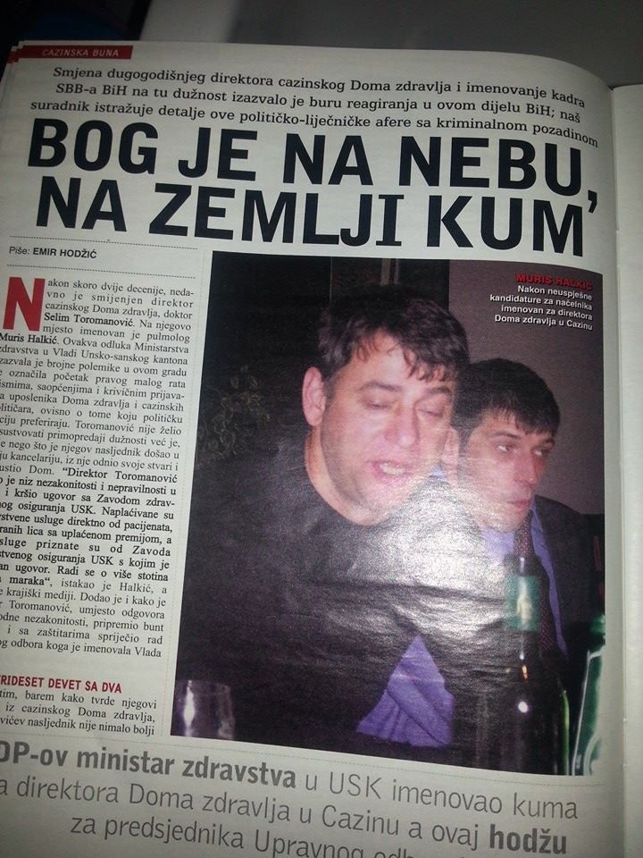 Direktor Doma zdravlja Cazin na prepad,na silu,oteo funkciju i ne dam je više nikom.Ako treba promijeniću sto stranaka,ali funkciju NE DAM!!