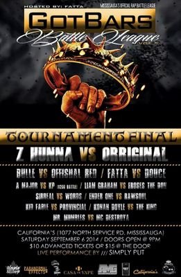 GotBars Battle League is Mississauga and Peel Regions first official rap battle league. To sign up for a battle or to perform your music live, contact us!