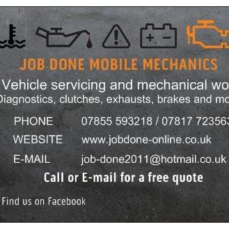 JobDoneMM's profile picture. We're a Mobile Mechanics company based in Cambridge, UK. If you have a problem with your car give us a call or email and we will give you a free quote. Thanks