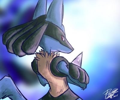 LoneWarrior_'s profile picture. a lonely lucario warrior with a demon inside
