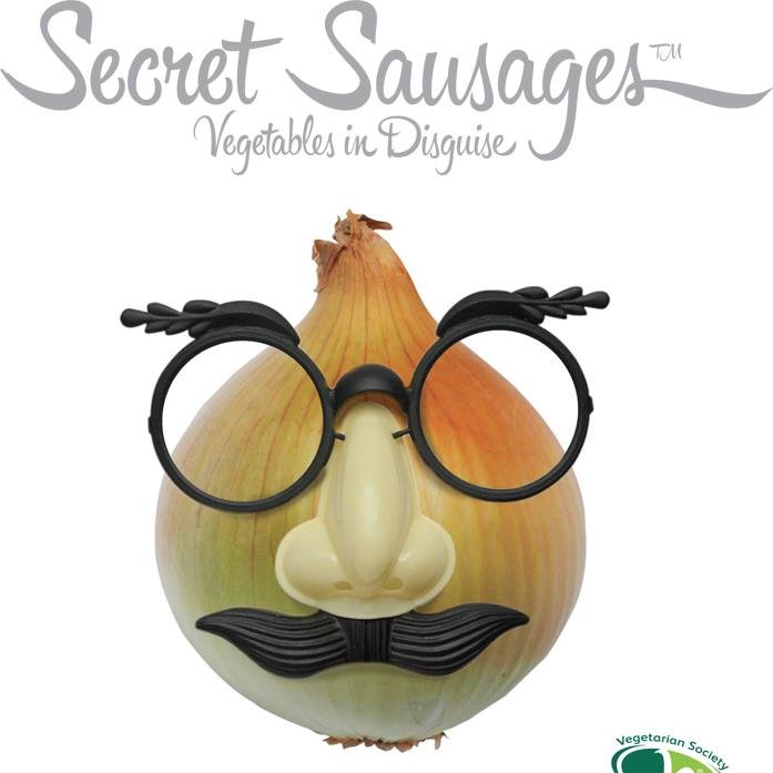Secret Sausages; - Yummy garden vegetables, smuggled inside a unique vegetarian casing and blended with natural flavours and spices - BRILLIANT!