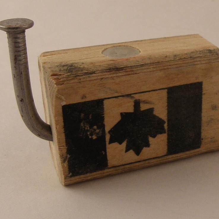 Canadiana crafted from license plates, barnwood, and of course hockey sticks!