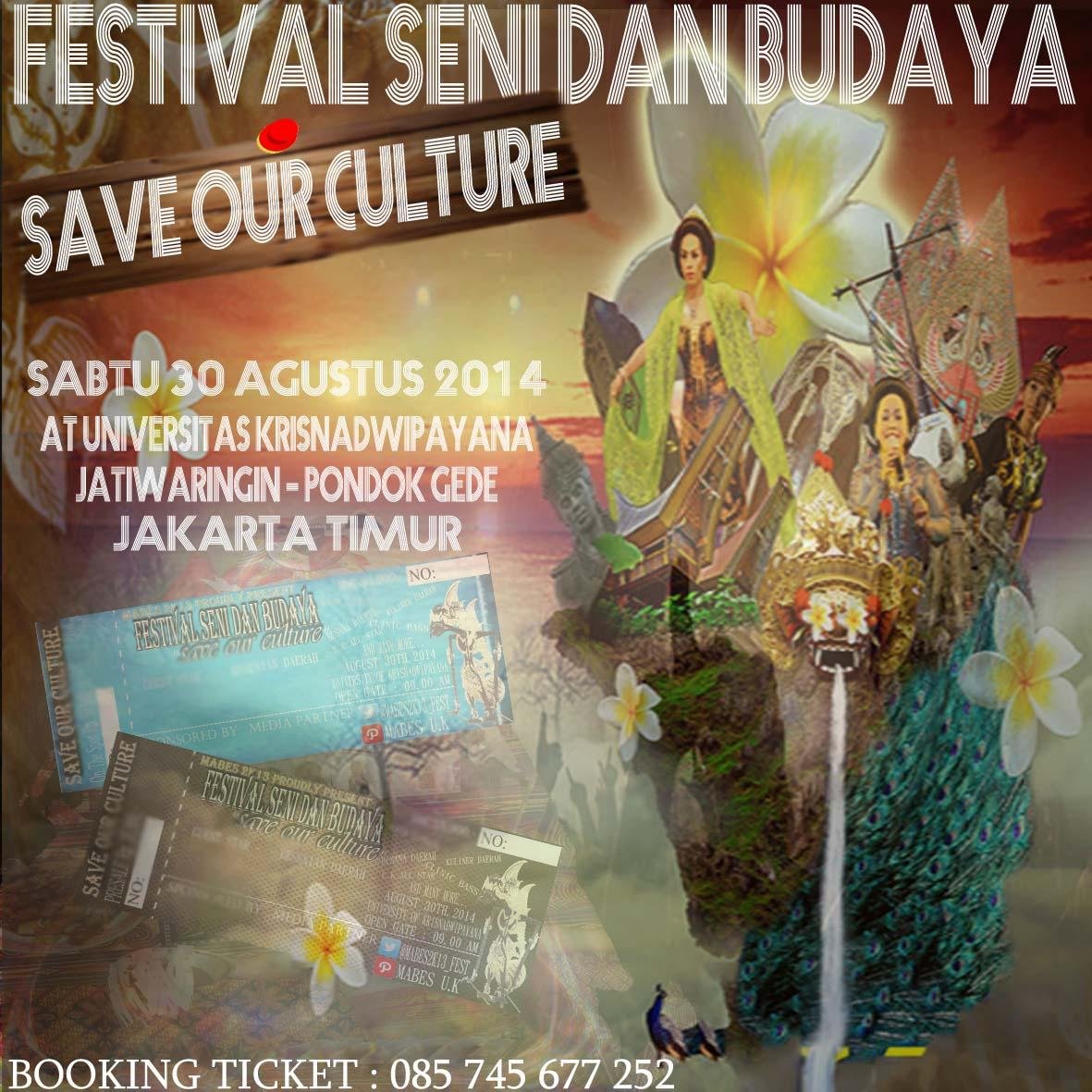Coming Soon  Save Our Culture #2  at Universitas Krisnadwipayana - Jl Jatiwaringin Pondok Gede