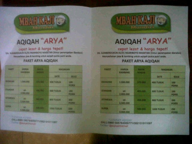 AQIQAH HEMAT & HALAL SESUAI SYARI'AH | Gratis biaya antar untuk Magetan | Melayani konsultasi seputar Aqiqah | Hubungi di 085784055771