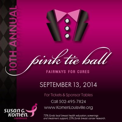 The 10th Annual Pink Tie Ball® takes place on Saturday, September 13th @ Marriott Louisville East & raises money for @KomenLouisville