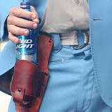 Holster Up is the home of the drink holster!  We carry leather and customizable fabric holsters that keep your bottle or can on your hip and your hands free!