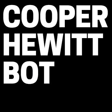 I tweet a random object from the collection of the Cooper Hewitt National Design Museum four times a day. Bot by @backspace (not affiliated with @cooperhewitt)