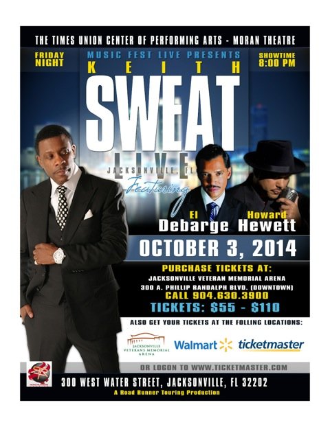 Live In Concert Keith Sweat W/ El Debarge and Howard Hewitt in Jacksonville, FL on 10/03