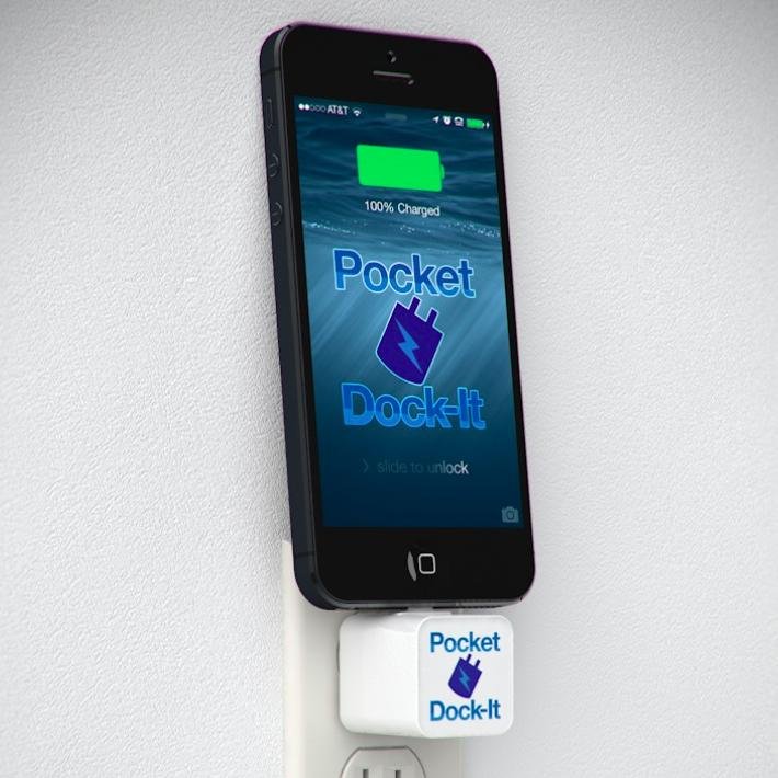 The First Cableless Wall Dock.  Cut the cord with Pocket Dock-It