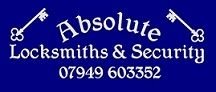 Absolute Locksmiths & Security
07949 603352 

Local Family Owned & Run Locksmiths
Residential / Commercial / Automotive 
24 hour Emergency Service Availabl