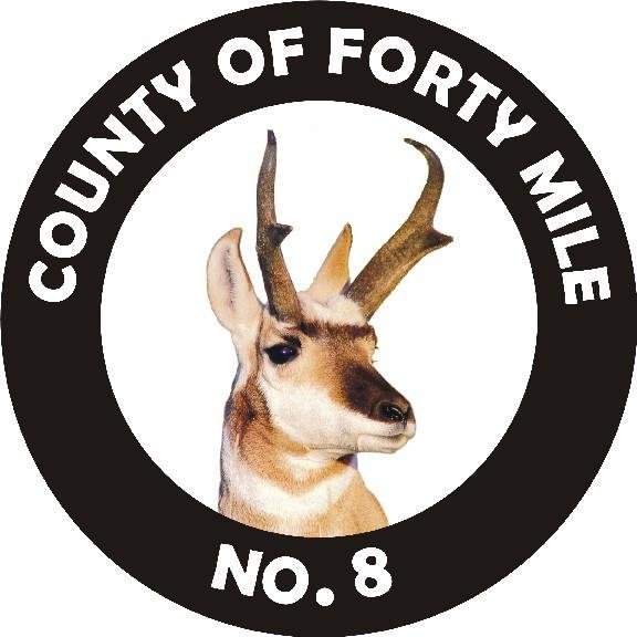 County of Forty Mile No. 8 located in South East Alberta between Lethbridge and Medicine Hat.  Bounded on the South by the USA and on the north by the S. Sask R