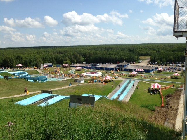 The biggest waterpark in all of Saskatchewan with 10 different types of water slides, a lazy river and one giant hot tub.