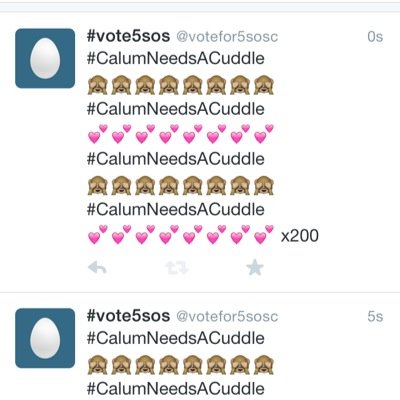 Spam account for #vote5sos follow my personal @ungxrateful instead ☺️just click.    the @^ :)