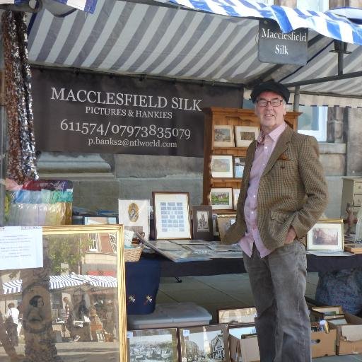 Have Macclesfield Silk stall at Treacle Market selling Silk Hankies & Pictures, live in Bollington, worked Avis, TLS & Leaseway. married with 3 children