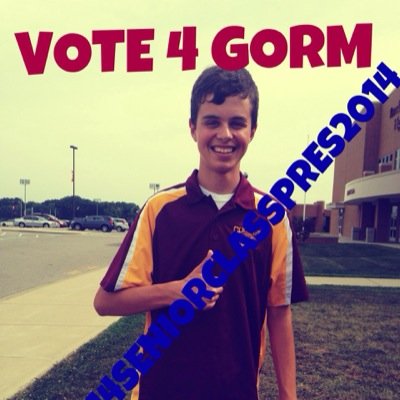 VOTEFORGORM's profile picture. VOTE FOR SAM GORMELY FOR SENIOR CLASS PRESIDENT