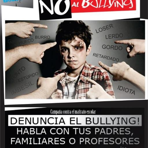 basta de bullying somos una causa para poder erradicar este fenomeno que afecta a todos los involuvrados porfavor deci basta de bullying no te quedes callado