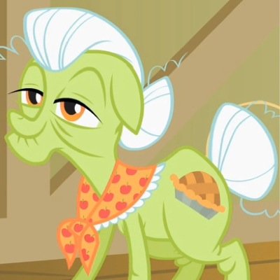 Howdy ponies ah'm Granny Smith i live ov'r at Sweet Apple Acres. (EST)